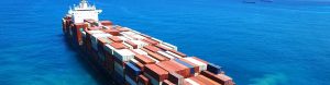 Cargo container ship transporting trade goods