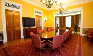 The main conference room at the firm, Hamel-Smith & Co.